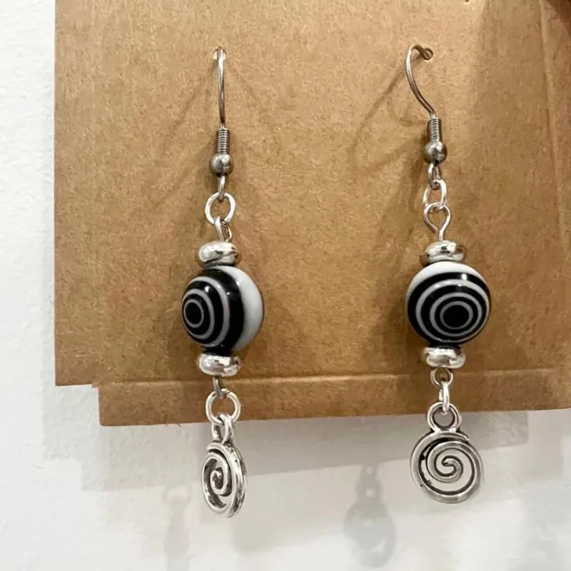 grunge swirl dangle drop earrings gorgeous y2k Handmade