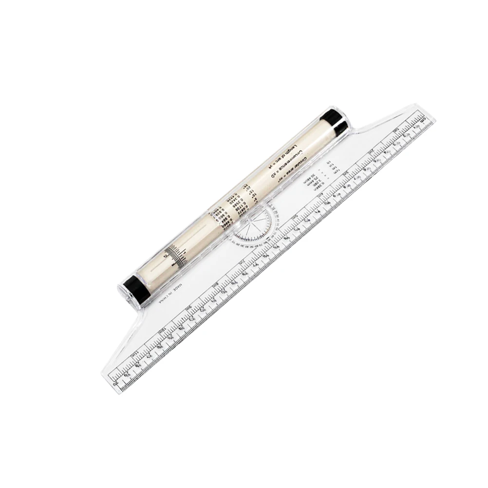 30Cm Multipurpose Parallel Drawing Ruler Angle Measurement Rolling Scale Rule For Students Engineers Home Office Use