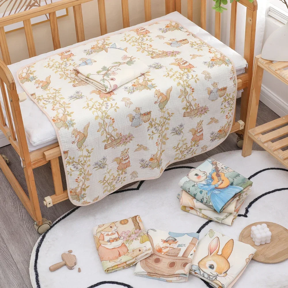 

Newborn Gauze Bag Single Cartoon Printed Blanket Absorbent Bath Towel, Baby Soft Swaddle Towel