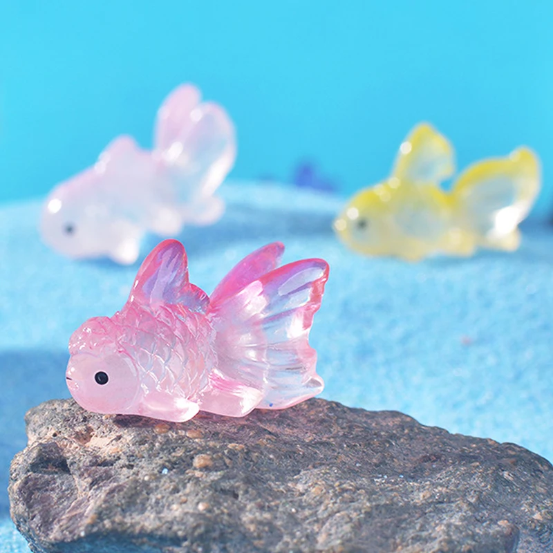 5Pcs Cute Mini Little Goldfish Ornaments Landscape Decoration Miniature Figurines Creative DIY Home Decoration Accessories Gifts