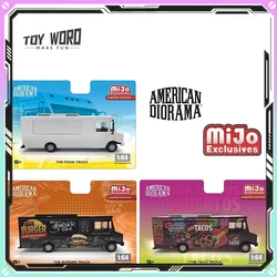 Amercian Diorama Mijo Excusives Cars Model 1/64 Fast Food Truck Chicken Truck Burger Food Truck Custom Model Collection Gift