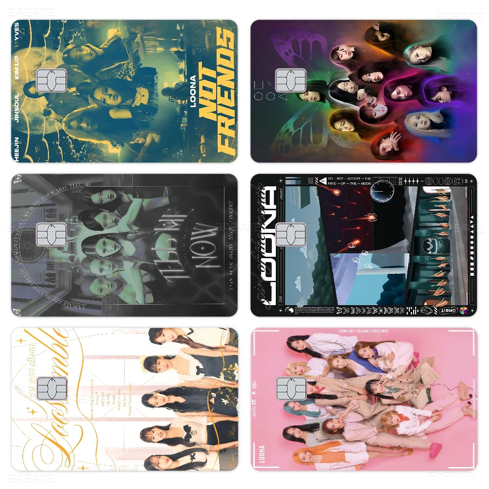 Latest Kpop L-Loona Anime Matte Front Skin Film Sticker Cover For Small Chip Credit Card Debit Card