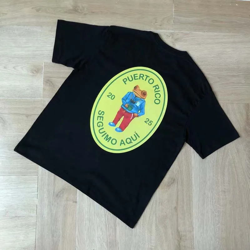 

Футболки DTMF с реальным изображением, свободные повседневные футболки High Street с мультяшным животным принтом и короткими рукавами, унисекс, футболка Debi Tirar Mas с фотографией