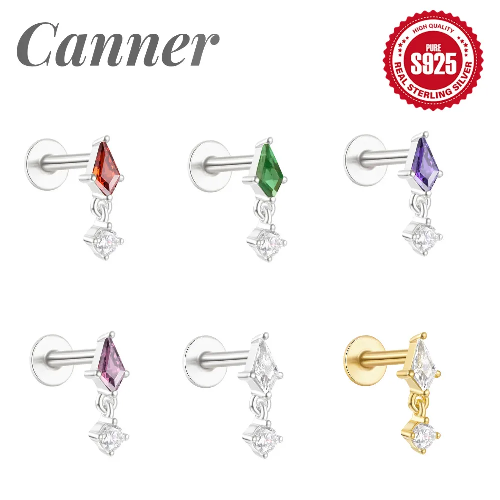 925 Sterling Silver Colorful Flat Top Stud Earrings for Women Minimalist Colorful Earrings Hypoallergenic Everyday Jewelry