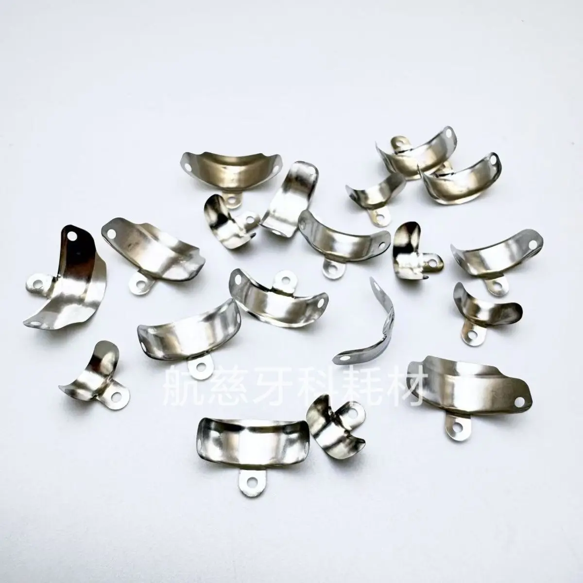 50pcs Stainless Steel Lab Impression Coping with Holes for Restorative Lab s