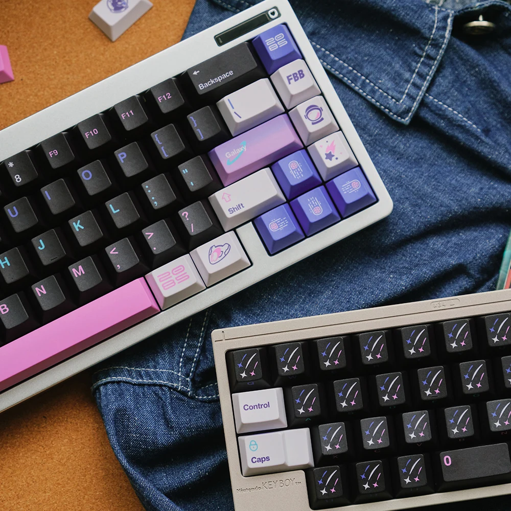 FBB MAKER-teclas de sublimación PBT originales, teclas personalizadas con degradado de meteoros, temáticas espaciales, teclado para juegos