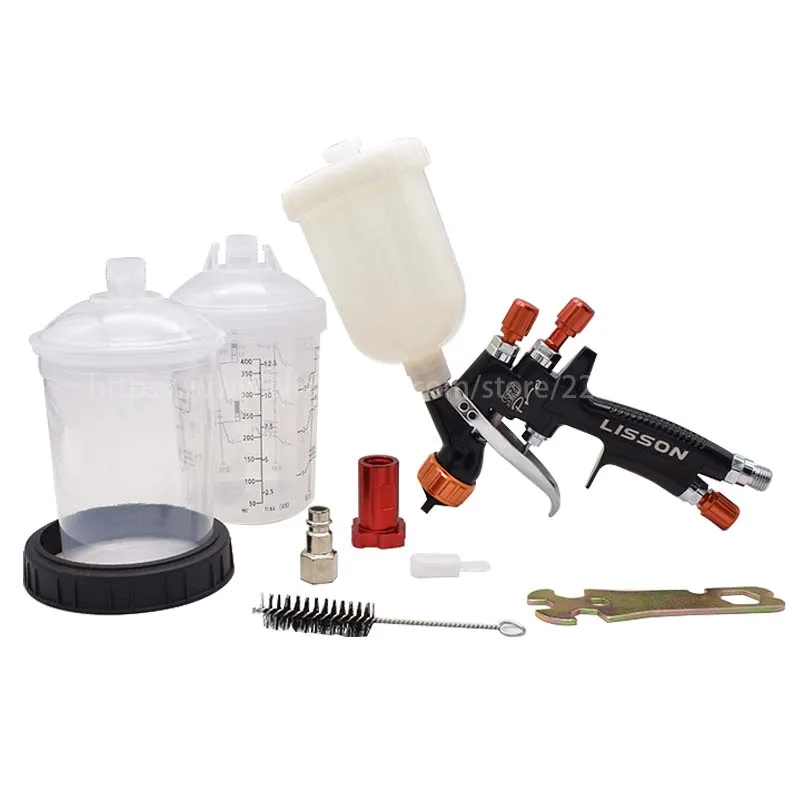 

Mini Spray Gun 1.2m Steel Nozzle 250CC Tank Gravity Air Spray Gun With 400CC Mix Cup And Adapter Portable Car Paint Spray Gun