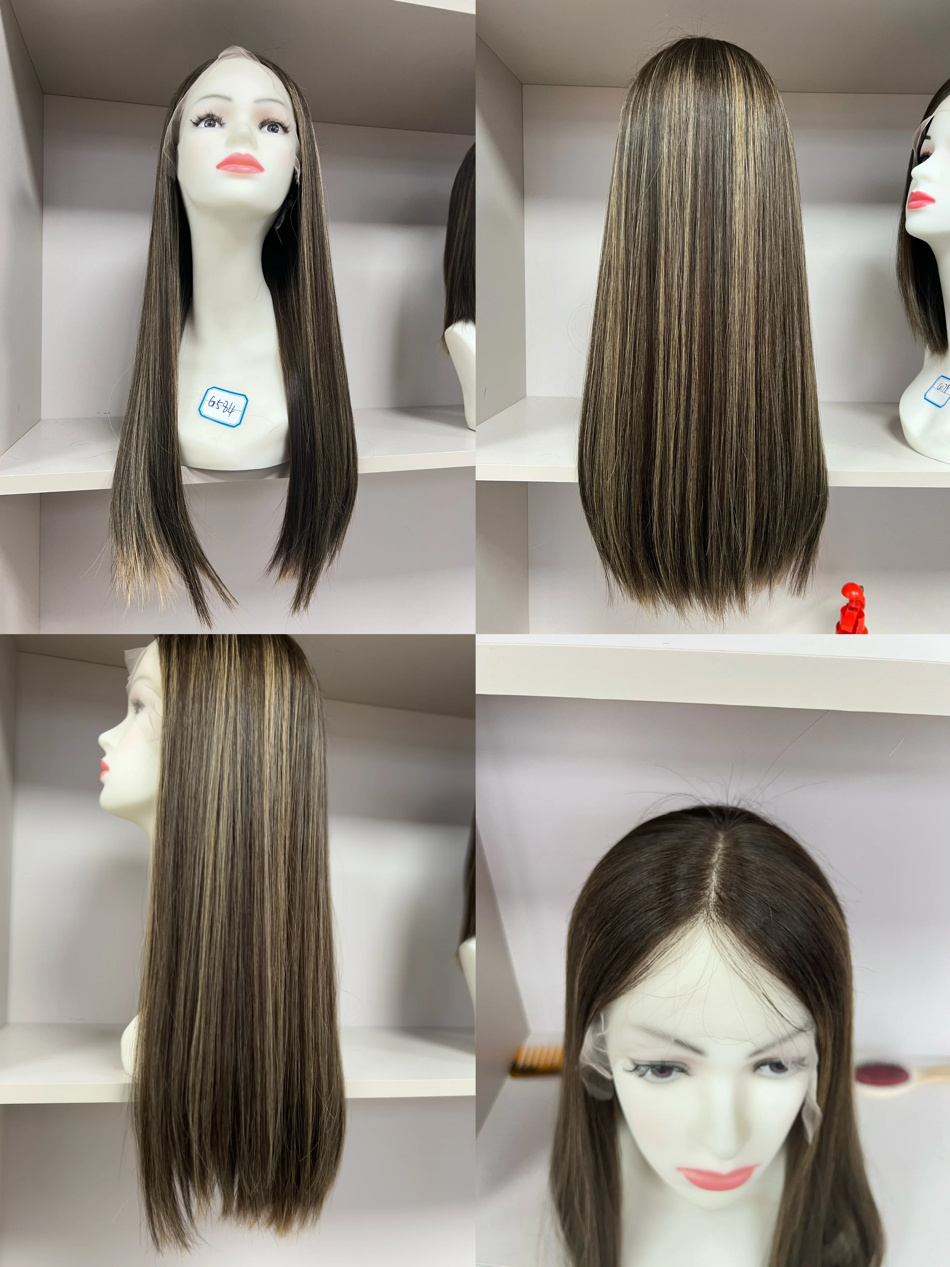 Tsingtaowigs Lace Top European Virgin Human Hair 24inch Straight Hair Tiny Layer Factory Wholesale Price  Kosher Wig For Women