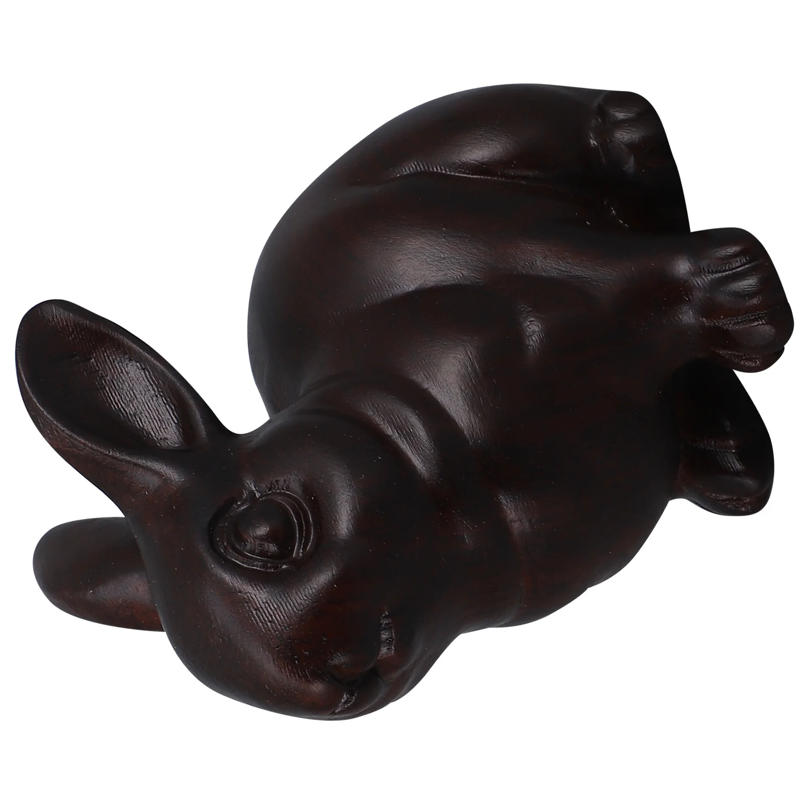 

Easter Bunny Ornaments Carved Statue Table Decor Desktop Wooden Sculpture Animal