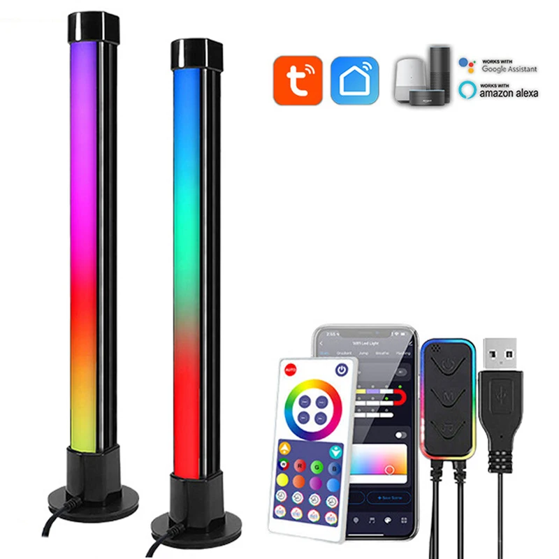 

Smart LED Light Bars RGB Atmosphere Pickup Rhythm Lamp Tuya Wi-Fi with Music Sync Gaming TV Computer Home Decoration Backlights