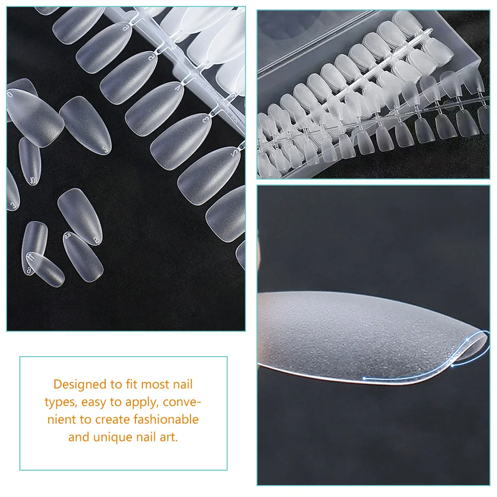 300 個超薄型つや消しネイルチップフルカバー付け爪 DIY ネイルアートエクステンション人工爪結婚式パーティー用