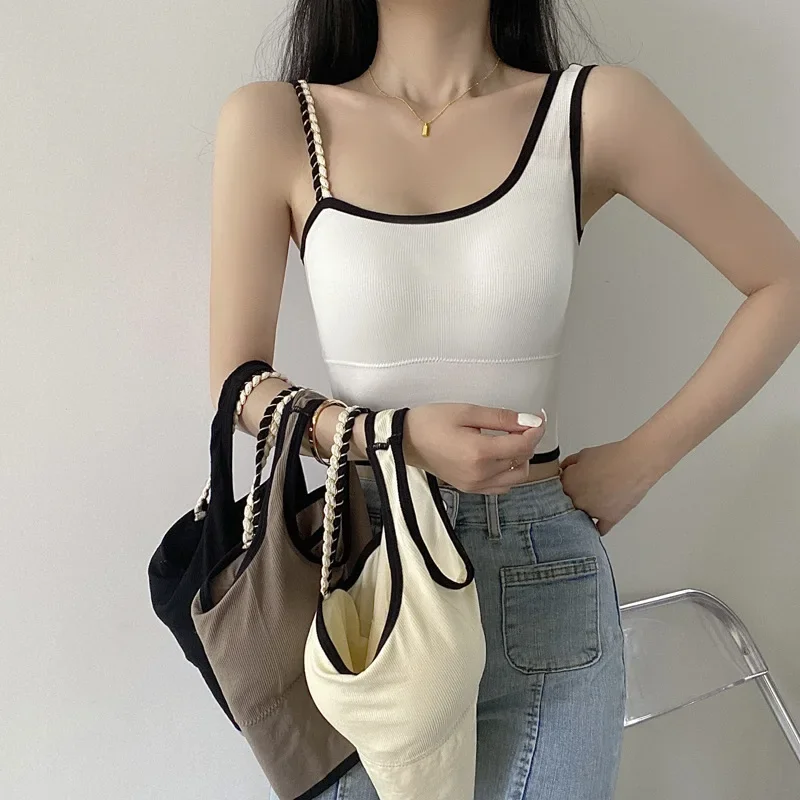 Women's Tube Top Summer New Bras Women Sexy Crop Tops Bra Tube Top Female Camisole Vest Removable Chest Pad  Push Up Crop Top