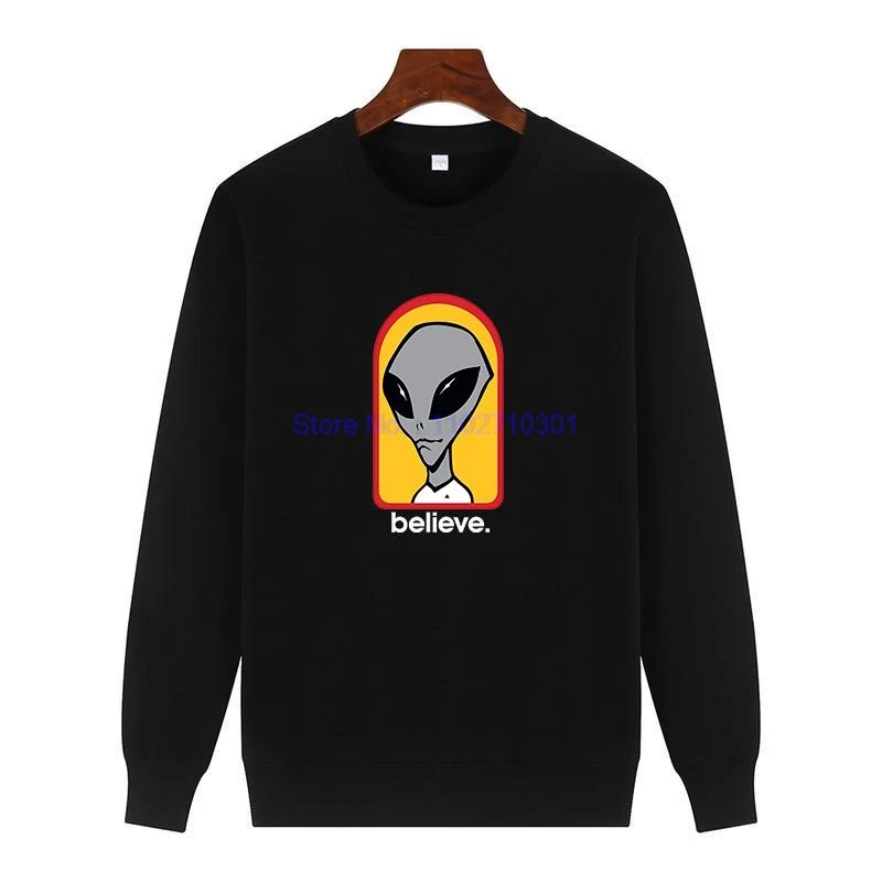 Alien Workshop Believe Speed Way Funny Graphic Sweatshirts Fashion Fleece Hoodie Cotton Thick Sweater Hoodie Men's Sportswear