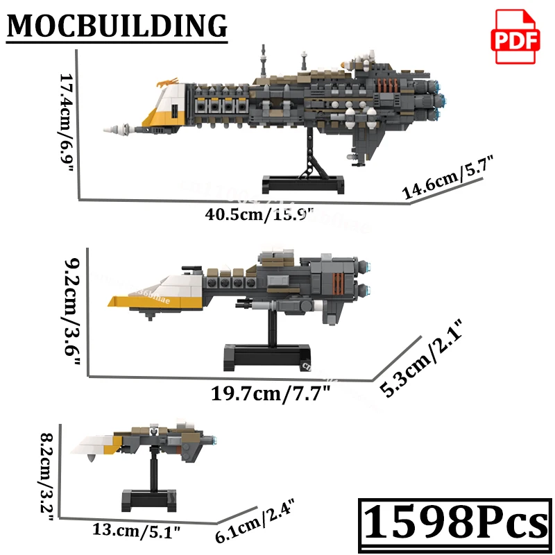 Lunar-Class Cruiser Battlefleeted Gothics Ruimteschip Model MOCBUILDING Blokken Constructie Speelgoed Cadeau Bakstenen