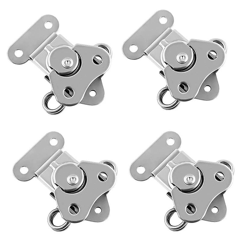 4 Pack 304 Stainless Steel Twist Latch with Keeper and Spring Butterfly Draw Latch for Case Box