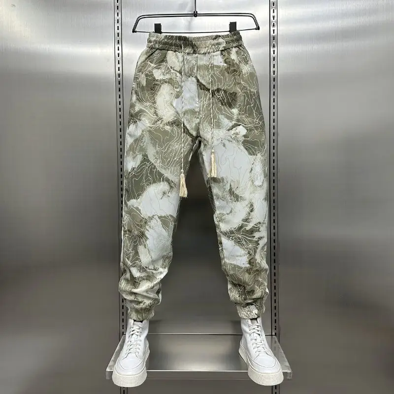 

Pocket Men's Casual Pants Long Vintage High Quality Streetwear Plus Size Trend Slacks Low Price Stylish Polyester Male Trousers