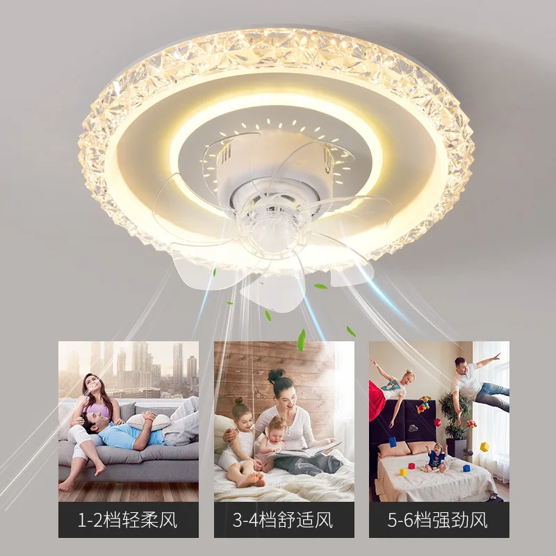 Imagem -05 - Luz de Teto Integrada para Quarto Rotação de 360 ° Vento Forte Led Chandelier Home Decor