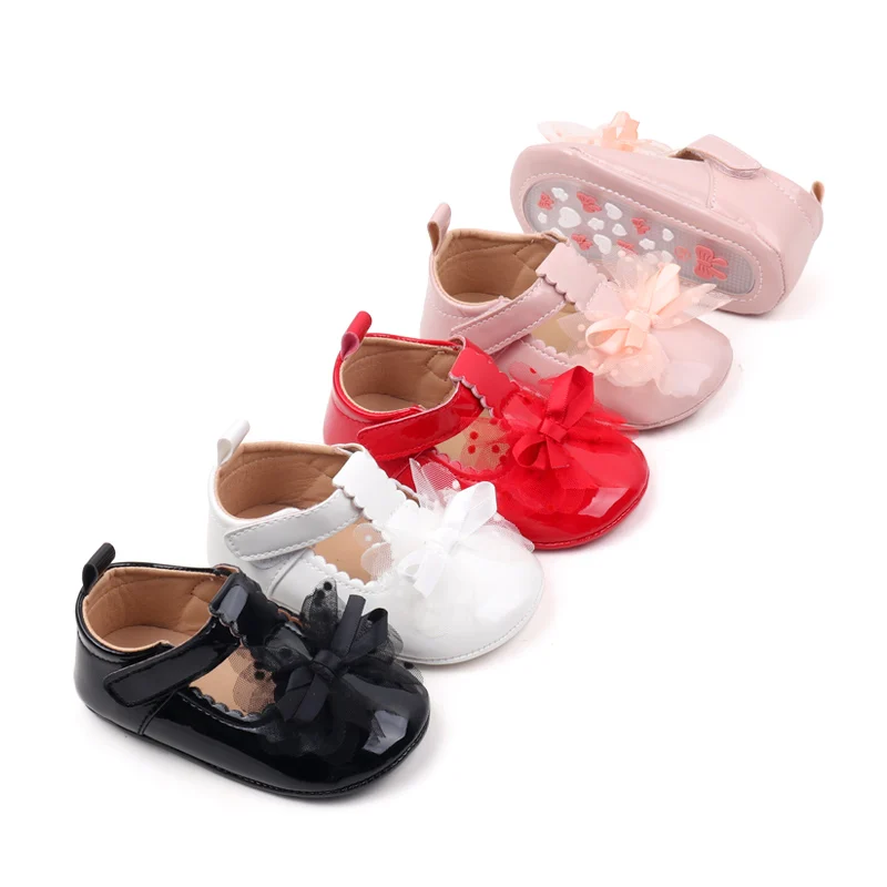 Bellissime scarpe da principessa per bambina primavera e autunno farfalla Bowknot Toddler Walker scarpe da bambino antiscivolo di alta qualità