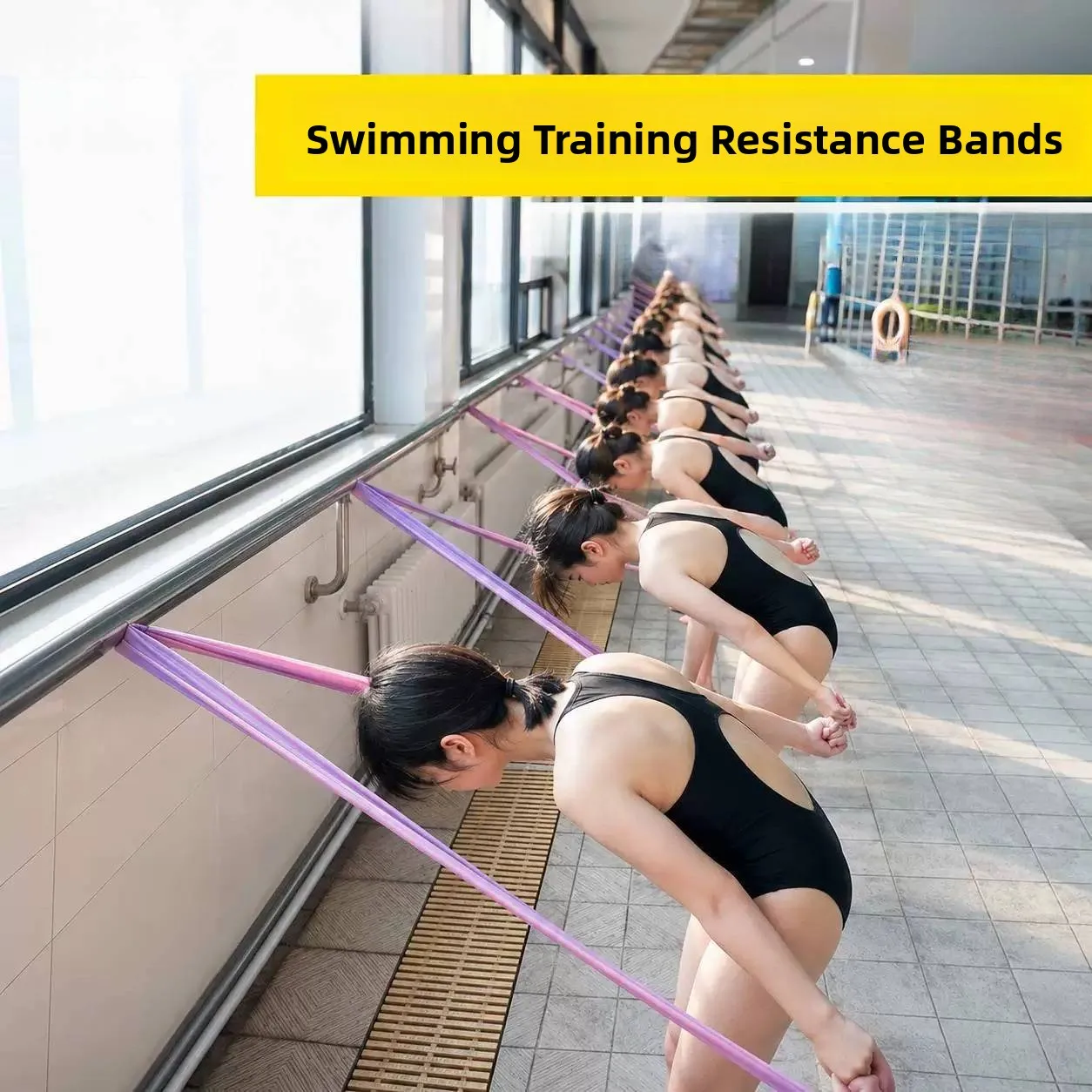 Swimming Training Elastic Band Special Upper Body Strength Practice Landward Kick Practice Frog  Free Style Four Styles