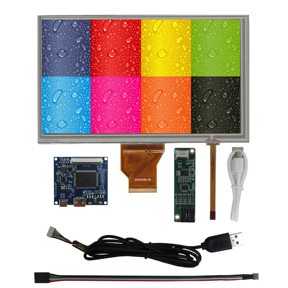 8 inch LCD Display 800x480 with USB Touch Screen HDMI-compatible Driver Board for Raspberry Pi 4 3B+ 3B 2B Windows 10/11 PC