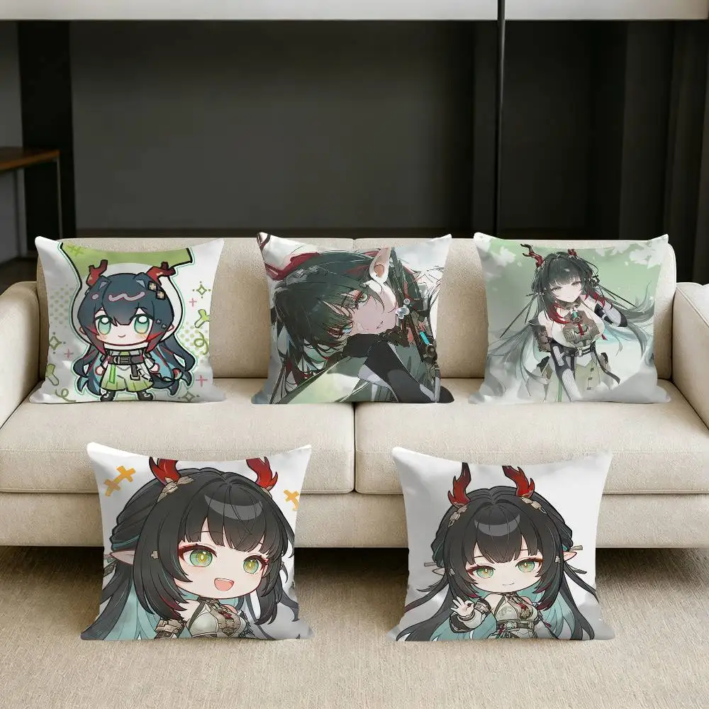 

Green Dragon A-Arknight-S Zhuang Fangyi Square Sofa Pillow Cover Solid Color Living Room Home Decor Cushion Case