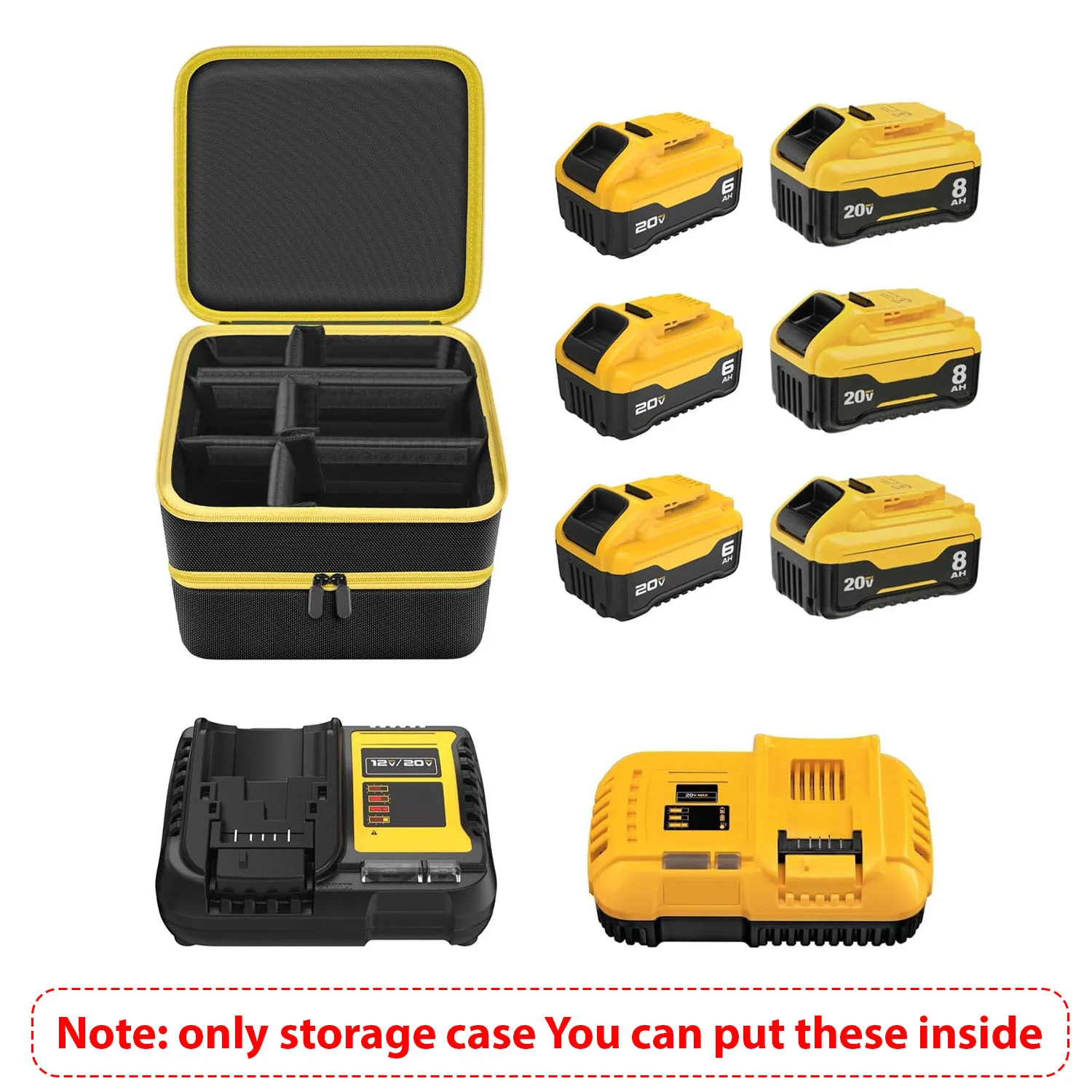 Storage case compatible with Makita batteries (40V, 36V, 18V, 10.8V, 14.4V, 12V, 7.2V), battery storage organizer holder for Mak