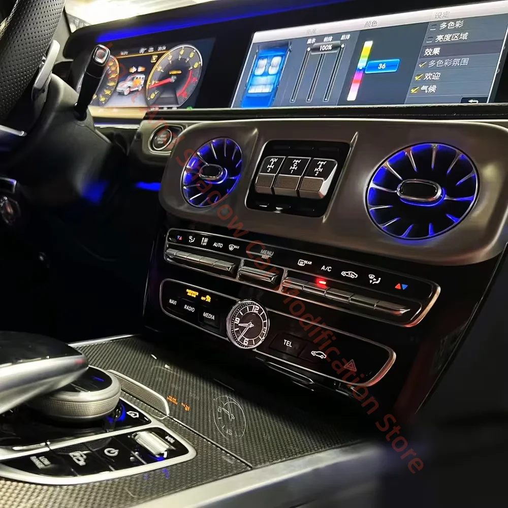 Automotive LED vents suitable for Mercedes Benz G-Class W464 interior Ambient light, Original 7-color/64 color screen control