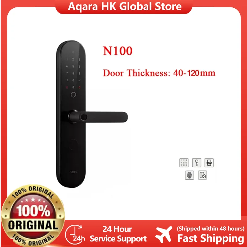 Aqara N100 N200 Smart Door Lock Fingerprint Bluetooth Password NFC Unlock Works with Mijia HomeKit Smart Linkage with Doorbell