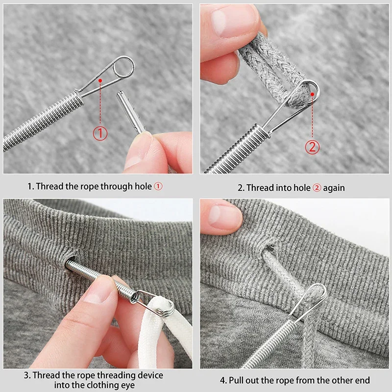 10 Uds herramienta de enhebrado de cuerda herramienta de enhebrado de cuerda flexible cinturón elástico multiusos cuerda de cintura correas ayuda enhebrador de ojal de resorte
