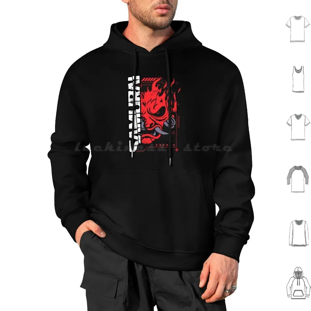 Rock Band Hoodies Long Sleeve Robot Game Cyborg Pirate Video Game Devil Cool Red Black Edgerunner