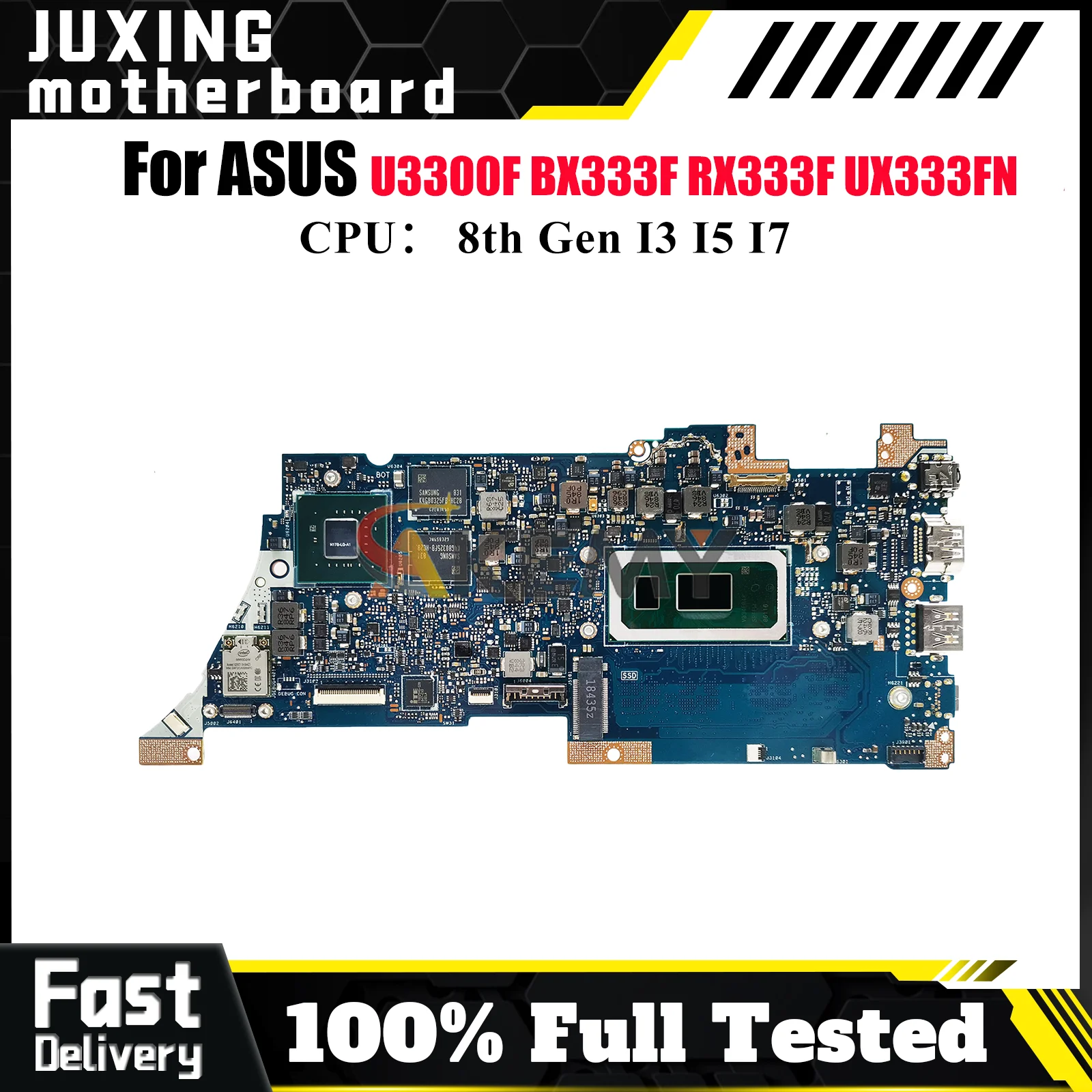 

UX333FN Laptop Motherboard For ASUS ZenBook UX333F U3300F RX333F UX333FN BX333F Mainboard With I3 I5 I7 CPU 100% tests OK stk