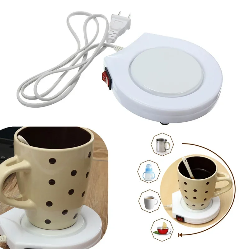 Calentador de tazas electrónico portátil, almohadilla calefactora, taza de leche, enchufe estadounidense