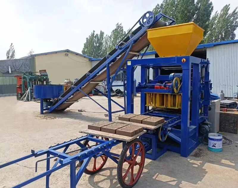 Hollow Concrete Block Machine QTJ4-26 Hydraulic Pressure PLC Control Engine Gear High Efficiency Automatic Molding Making