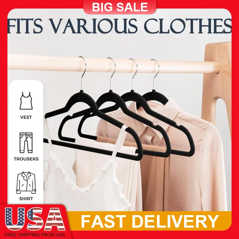 

120Pack Black Velvet Hangers Non Slip Heavy Duty Clothes Hangers with 360° Swivel Hook for Coats Suits Closet Organizers