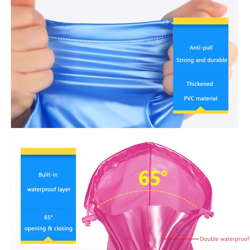 للماء قابلة لإعادة الاستخدام الحذاء غطاء سيليكون للجنسين أحذية حماة حذاء ذو رقبة (بوت) للمطر للداخلية في الهواء الطلق زلة مقاومة ممطر التمهيد الجرموق