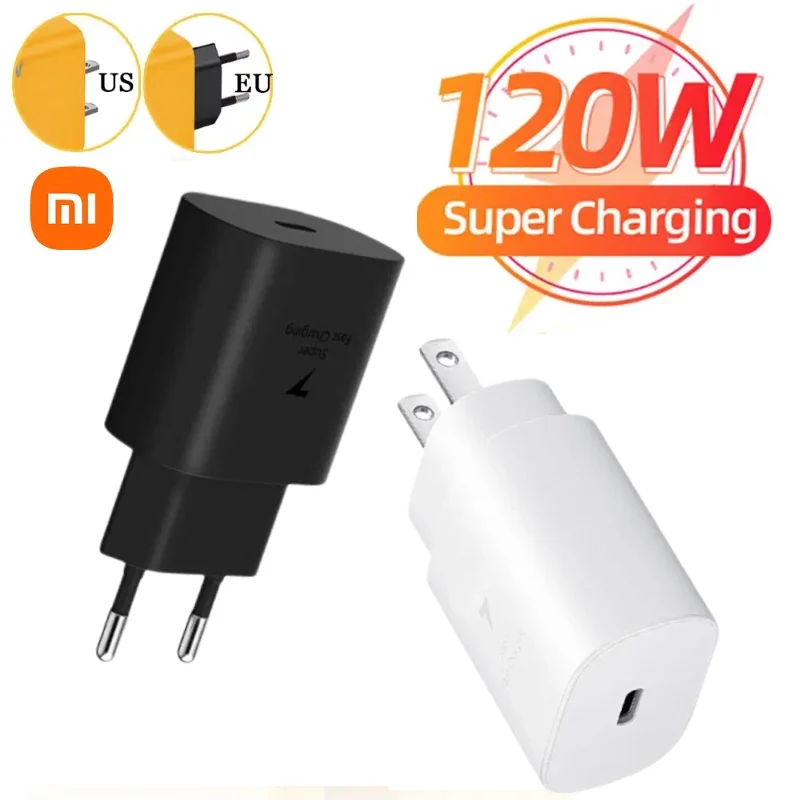 Xiaomi US Plug For Samsung Galaxy A05S A04S A13 A14 S10 5G Super Fast Charger 25W USB C PD Wall Power Adapter For Galaxy S21FE