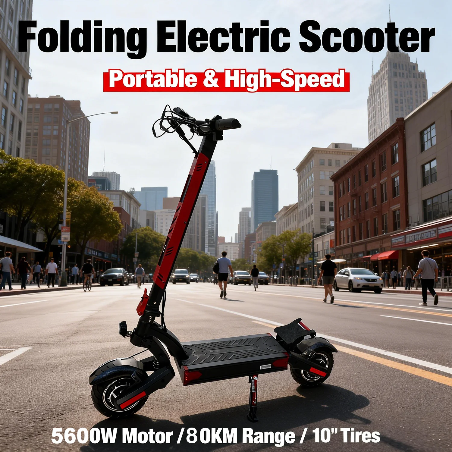 

OFF-Road Electric Scooter for Adults 5600W High Power Dual Drive Escooter with EABS 22AH High-Capacity Battery Commute eScooter