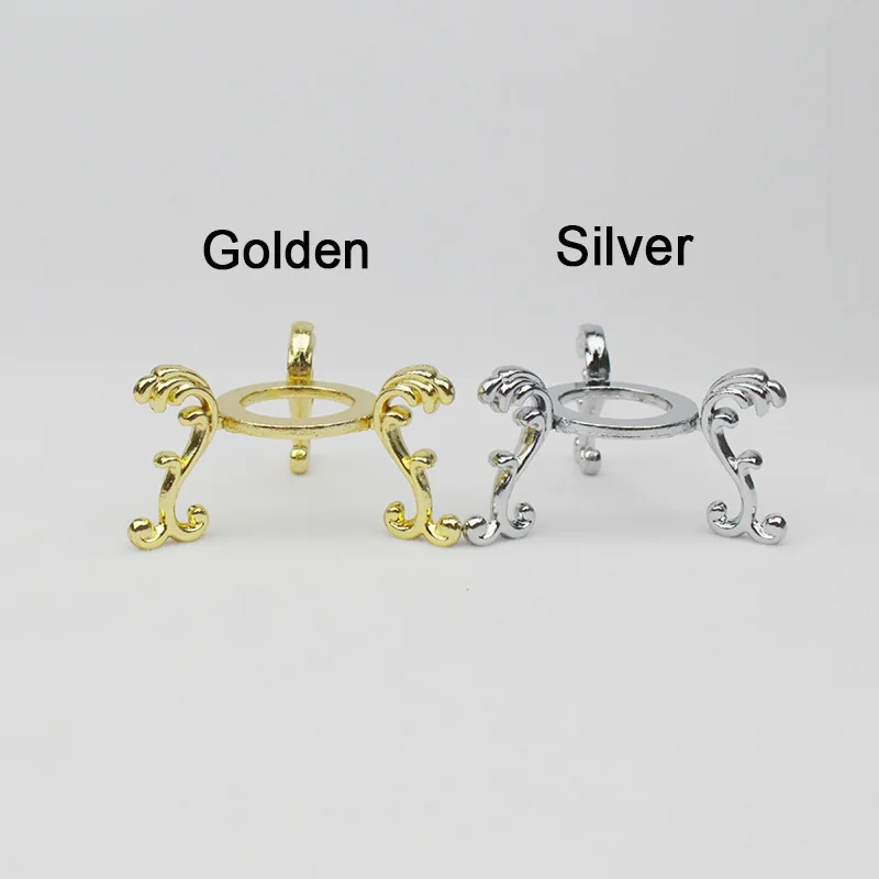 New Design Tripod Shape Gold Silver Colored Metal Crystal glass Ball Holder Stand Sphere Base