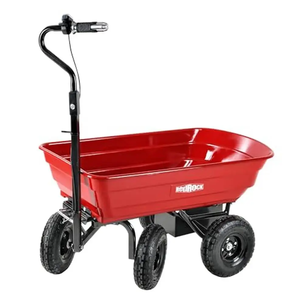 

Electric Wheelbarrow All-Terrain Steel Frame Cart 264lbs 2.6cu. ft Load Rust-Resistant Brushless Motor System Garden Wagon 24V