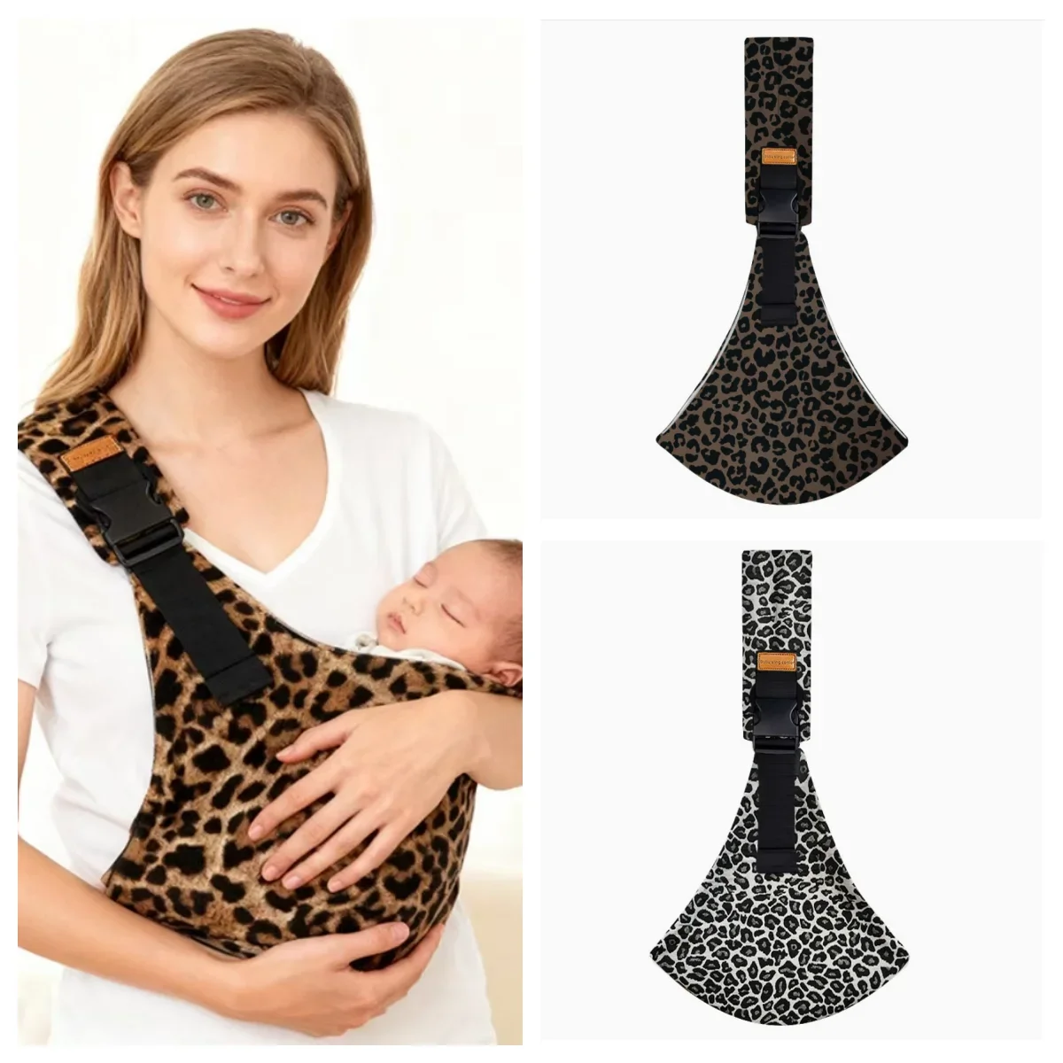 

Baby Going Out Safety Carrier Simple Leopard Pattern Portable Front Hug Type Back Baby Out of Baby Artifact Waist Stool