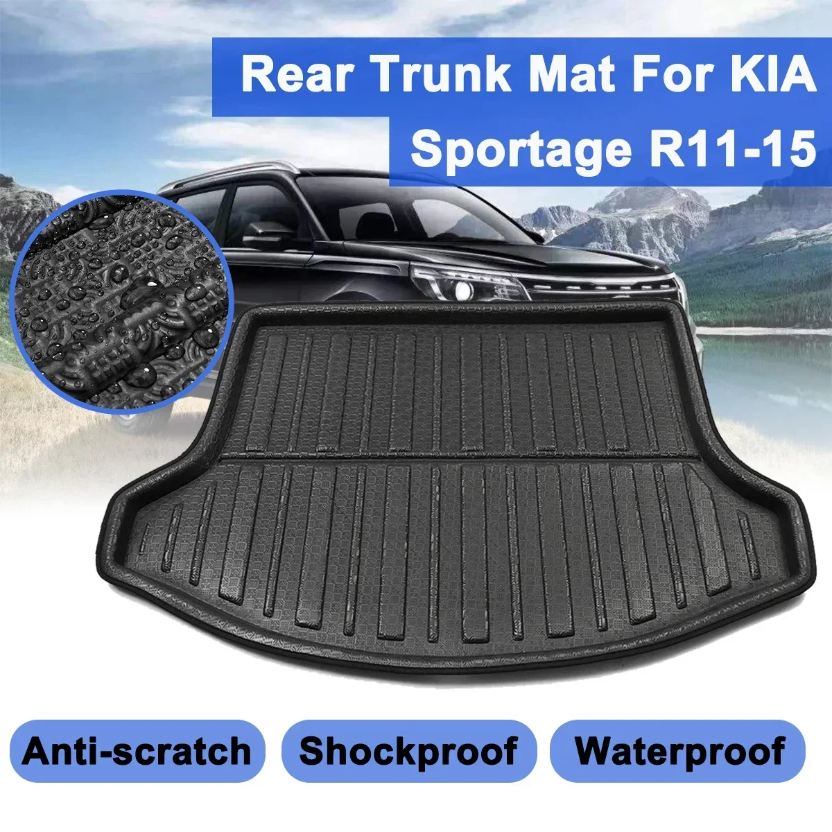 Boot Liner Car styling Accessories Interior Rear Floor Trunk Cargo Waterproof For Kia Sportage R 2011 2012 13 14 2015 Floor Mat