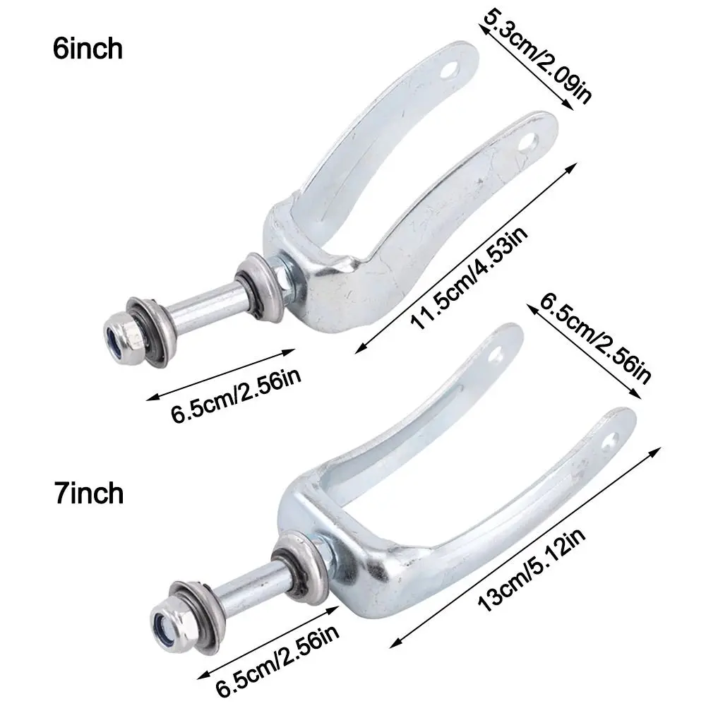 شوكة كرسي متحرك فولاذية مقاومة للاهتراء مع دعامة عجلة أمامية تحمل 6/7 بوصة لدعم العجلة الأمامية للكرسي المتحرك