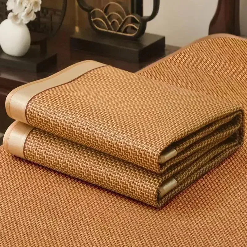 Cold Mat Rattan Mat Three Piece Set Double Bed Foldable Student Dormitory Air Conditioning Ice Mat