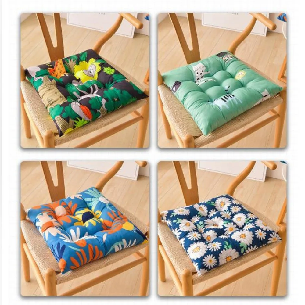High Quality Breathable Thickened Chair Seat Cushion Soft Cotton 8 Colors Student Stool Butt Cushion 40*40cm Linen Chair Cushion