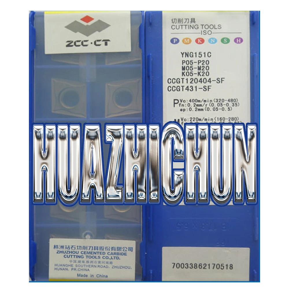 

HUAZHICHUN YNG151C CCGT120404-SF Carbide Insert Lathe Cutter for Turning Tool Holder