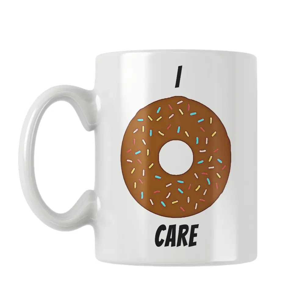 Donut Care Mug Coffee Cup White Ceramic Office&Home Women Men Happy Funny Birthday Gift Ideas