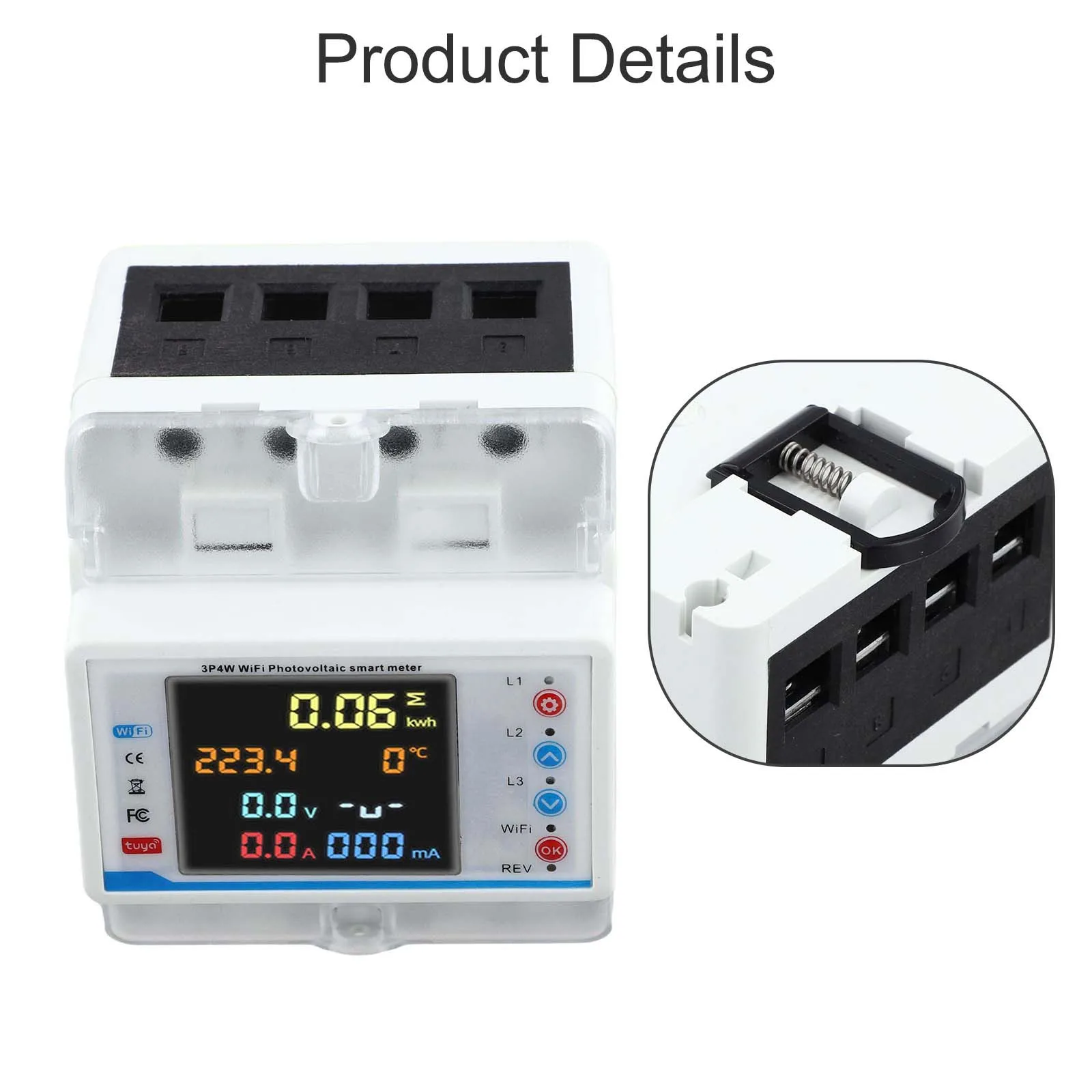 Energy Management 89mm*75mm*75mm 3 Phase Electricity Meter 3 Phase Electricity Monitor Protection Renewable Energy Meter