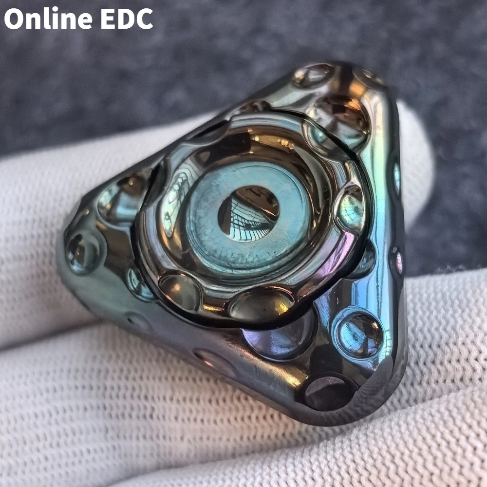 중고 왕 21 치즈 피젯 스피너 지르코늄 컬러풀 삼엽 피젯 스피너 불안 완화 기구