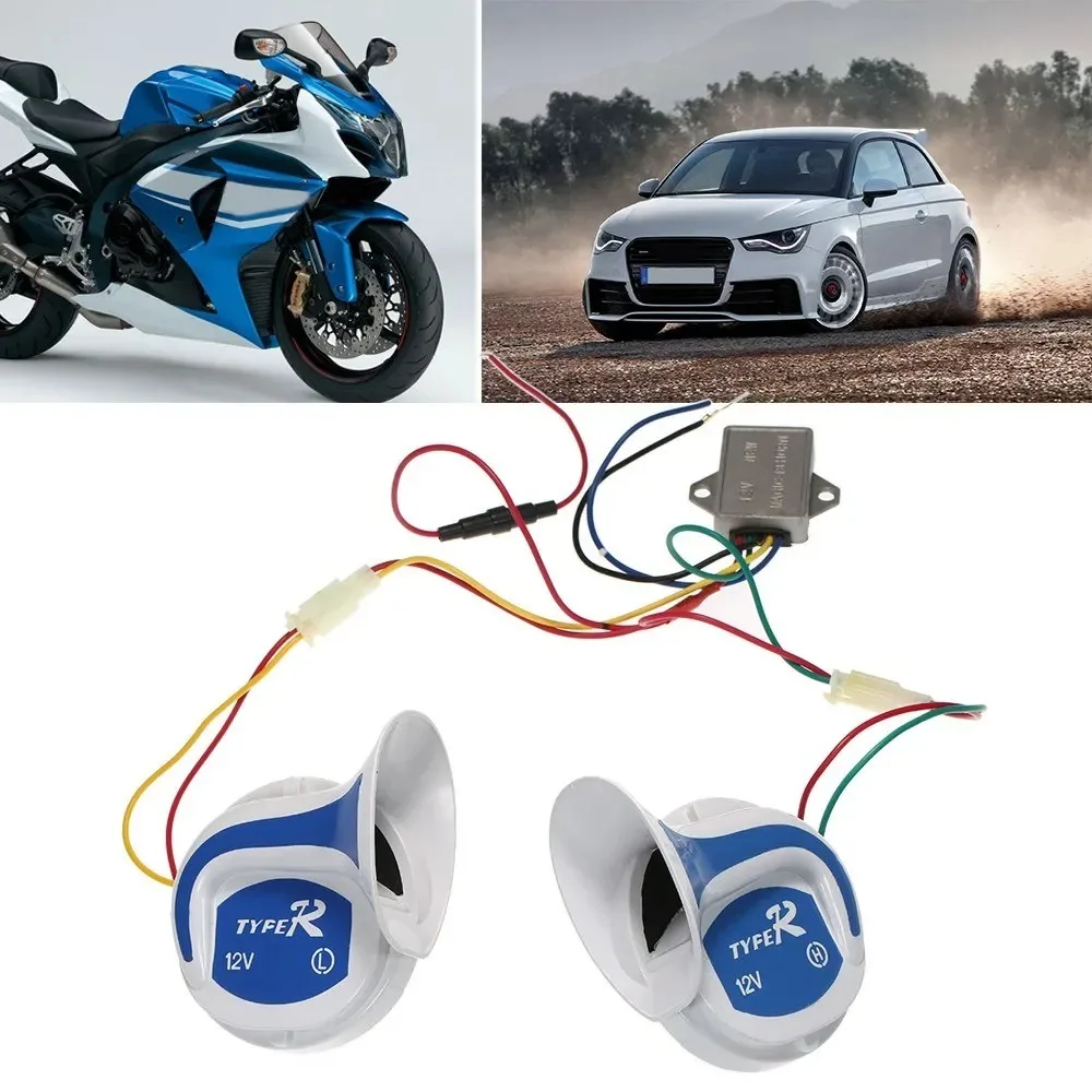 

1Pair Motorcycle Accessories Car Motorcycle Modification Horn Eight Tone Echo Horn 12v Super Loud Snail Horn