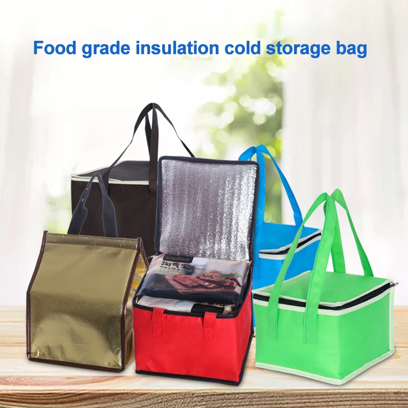 

Portable Insulation Bag Non Woven Fabric With Aluminum Foil Fresh Keeping Heat Preservation Bag Organizer